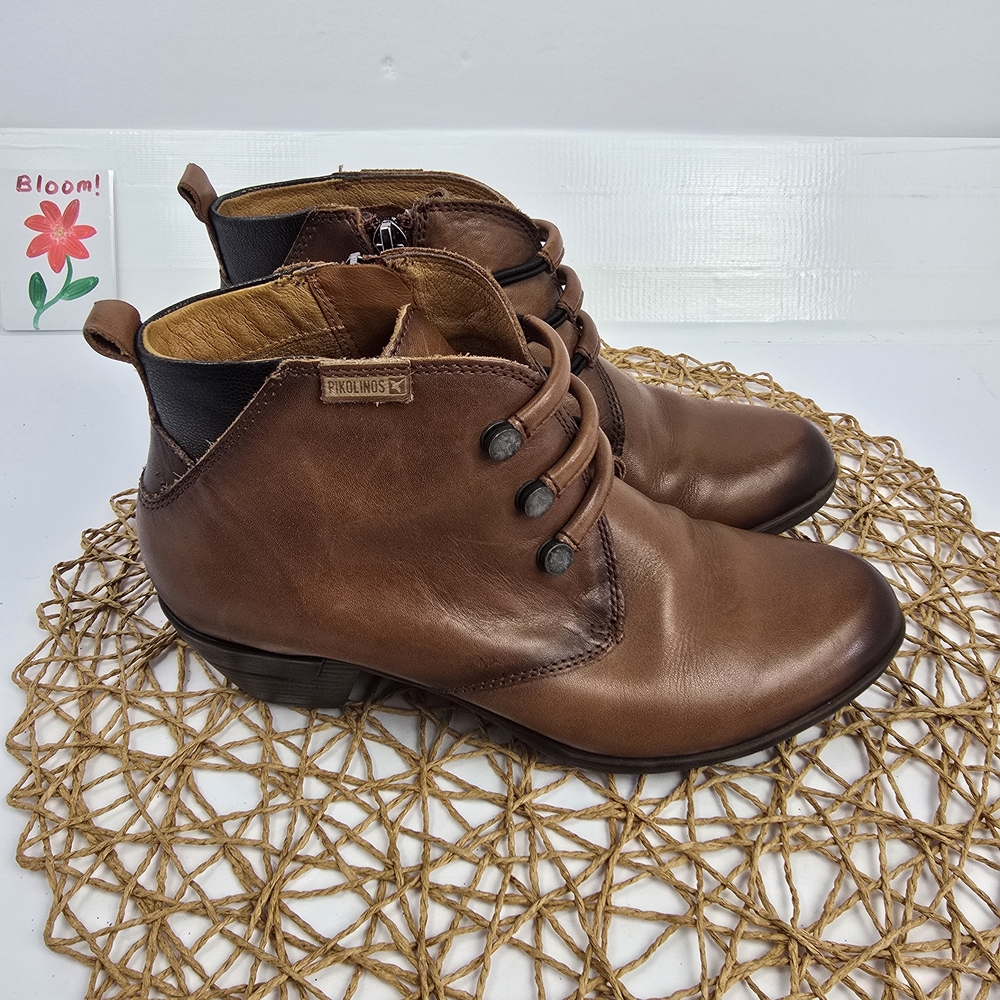 Pikolinos Rotterdam 902-8746 Brown Leather Ankle Boots Women’s Size 37 US 7